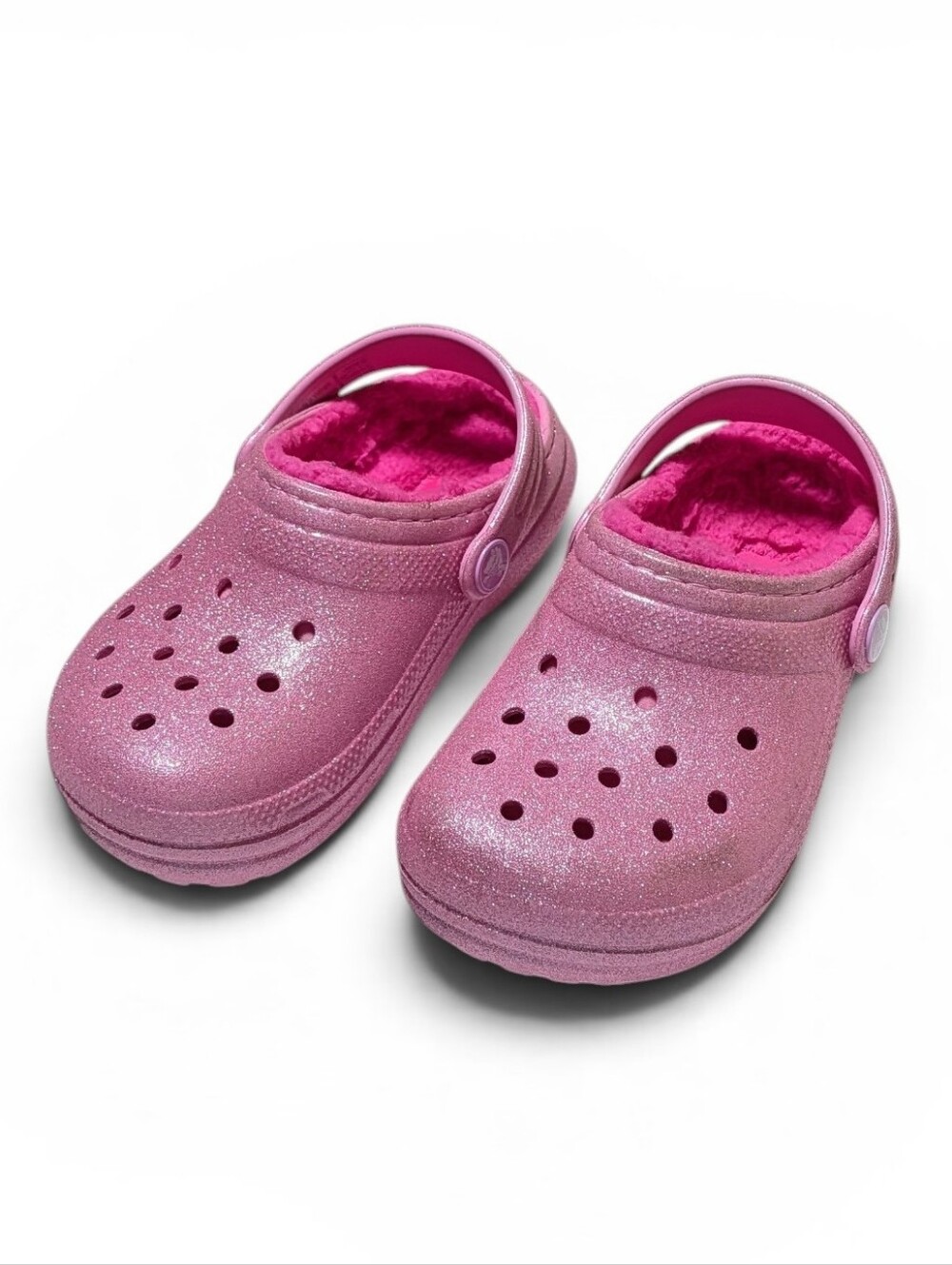 Kid's Fuzzy Lined Glitter Crocs